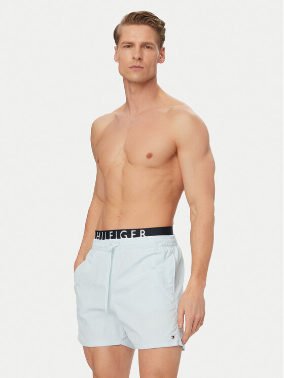 Tommy Hilfiger Tommy Hilfiger Plavecké šortky UM0UM03749 Svetlo modrá Regular Fit