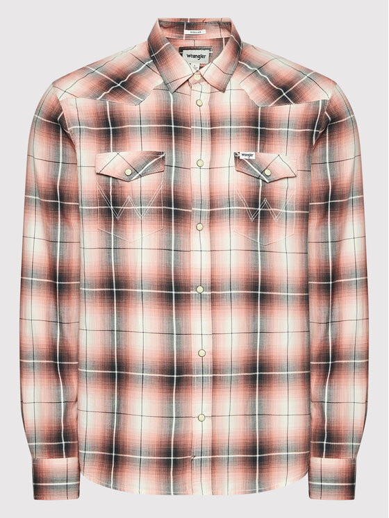 Wrangler Wrangler Koszula Western W5A02LP42 112146083 Czerwony Regular Fit