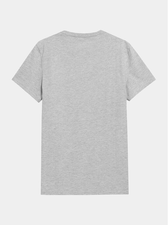 4F 4F T-Shirt 4FAW23TTSHM0876 Szary Regular Fit