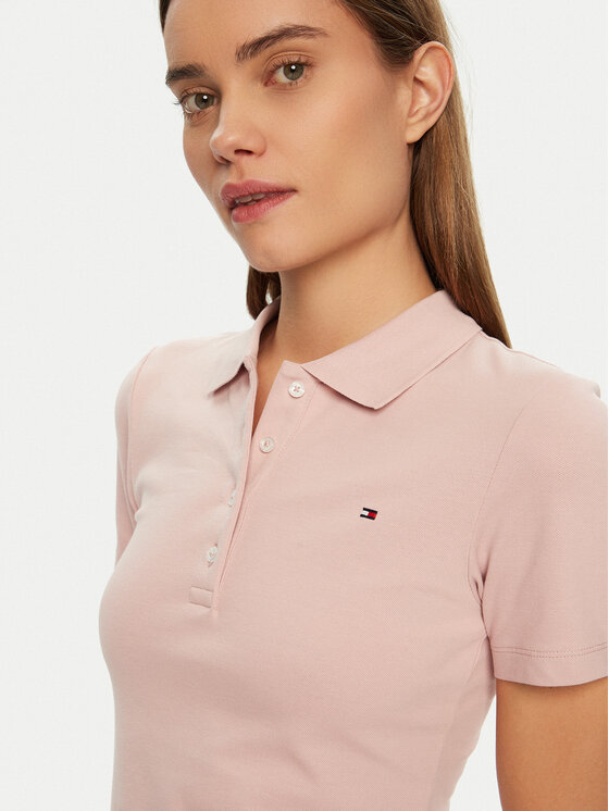 Tommy Hilfiger Tommy Hilfiger Polo 1985 WW0WW43225 Ροζ Slim Fit