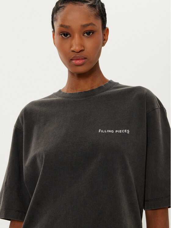 Filling Pieces Filling Pieces Tricou Unisex 7441378 Negru Boxy Fit
