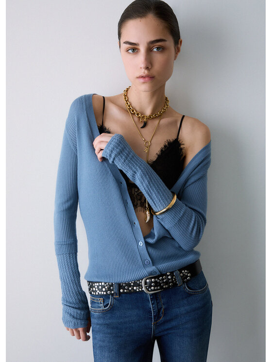 Liu Jo Liu Jo Cardigan CF6027MA77QX0805 Azzurro chiaro Regular Fit
