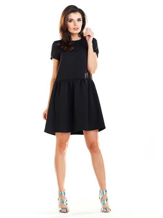 Awama Awama Sukienka letnia A277 Czarny Basic Fit