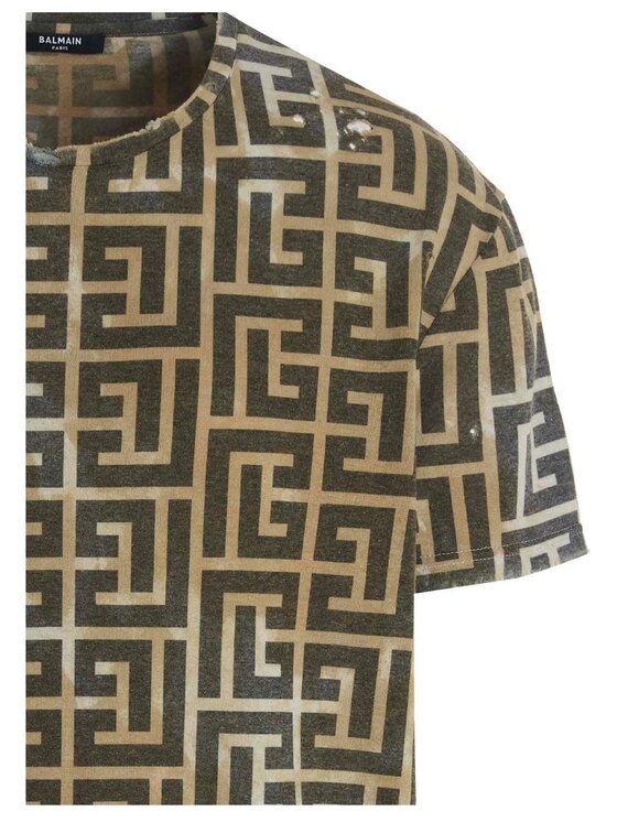 Balmain Balmain T-Shirt XH1EH Beżowy Regular Fit