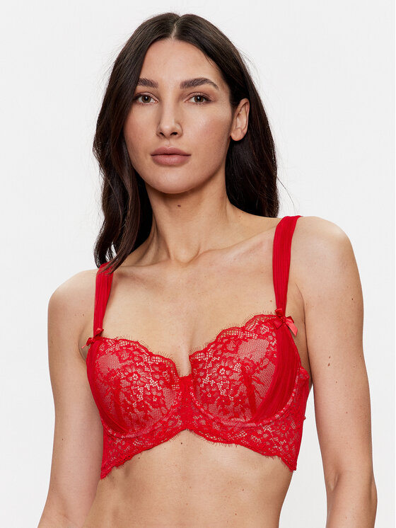 Hunkemöller Hunkemöller Nedrček s kostjo Elissa 201059 Rdeča