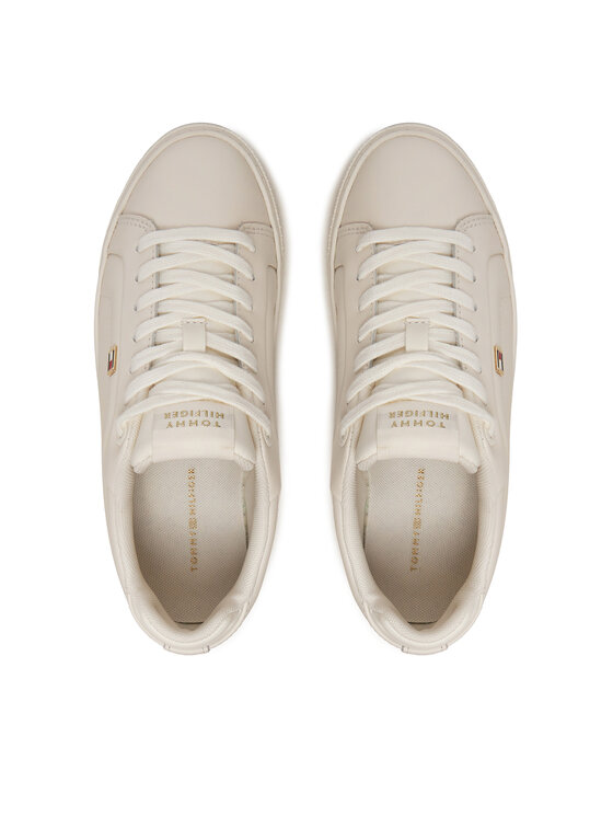 Tommy Hilfiger Tommy Hilfiger Laisvalaikio batai Icon Court Sneaker Flag FW0FW08327 Écru
