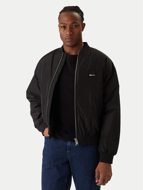 Karl Lagerfeld Jeans Karl Lagerfeld Jeans Bomber stila jaka B1M15015 Melns Regular Fit