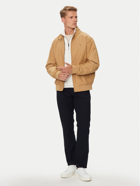 Tommy Hilfiger Tommy Hilfiger Bunda pro přechodné období Club Harrington MW0MW35670 Béžová Regular Fit