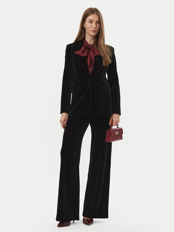 Marella Marella Auduma bikses Lcinto 2623786022 Melns Wide Leg