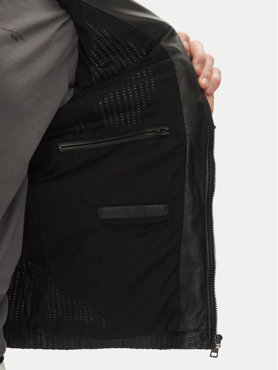 Serge Pariente Serge Pariente Odinė striukė Leni Juoda Slim Fit