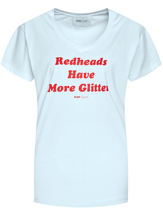 PLNY LALA PLNY LALA T-Shirt Redheads PL-KO-CL-00202 Błękitny Classic Fit