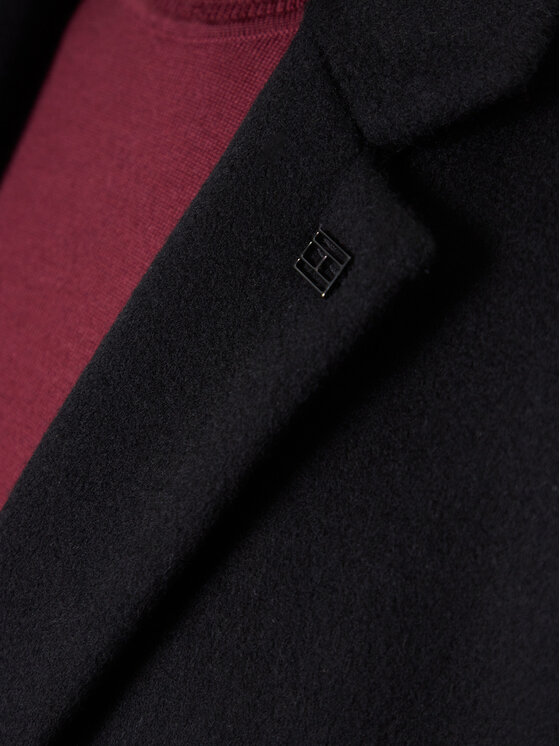 Tommy Hilfiger Tommy Hilfiger Vlnený kabát MW0MW40768 Čierna Regular Fit