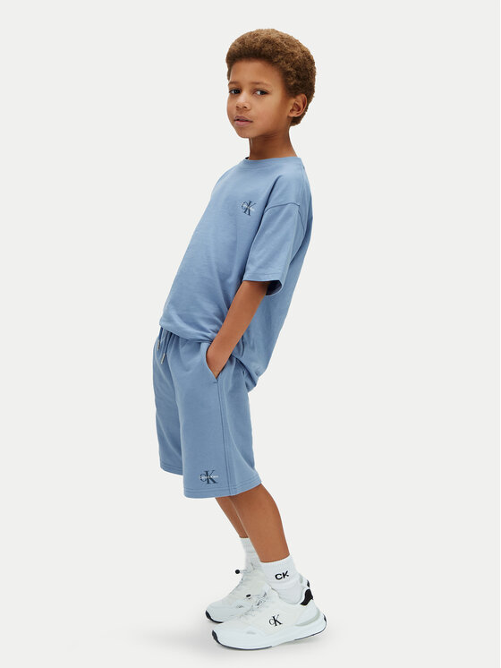 Calvin Klein Jeans Set tricou și pantaloni scurți LVCKSJI20B Albastru Regular Fit