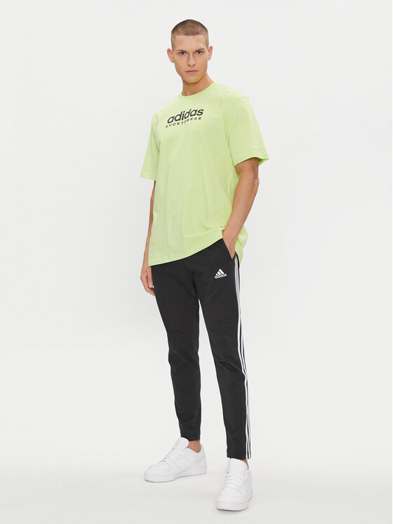 adidas adidas Spodnji del trenirke Essentials Single Jersey Tapered Open Hem 3-Stripes Joggers IC0044 Črna Regular Fit