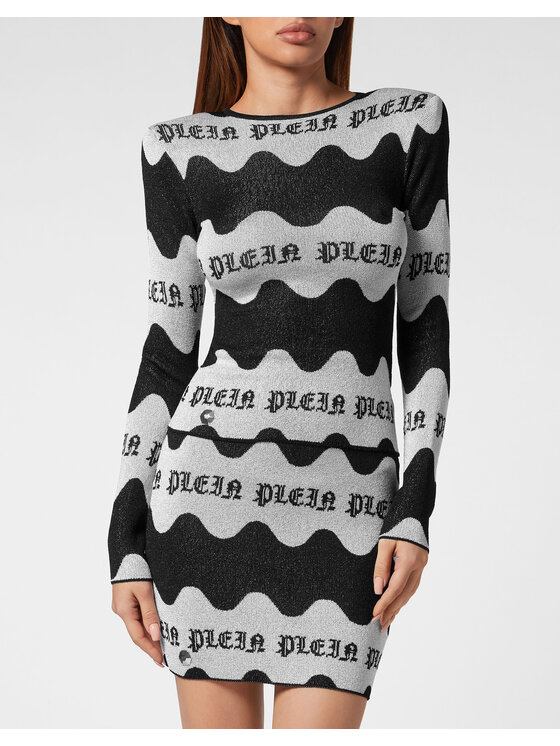 PHILIPP PLEIN PHILIPP PLEIN Bluzka 23649 Czarny Regular Fit