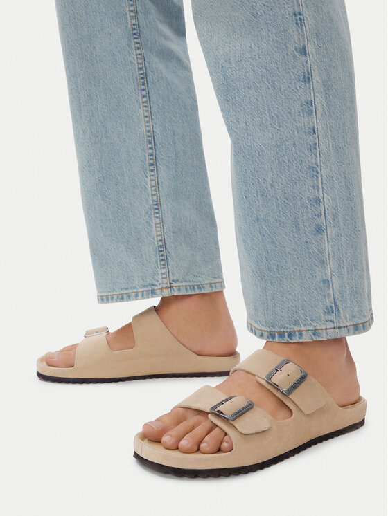 Guess Jeans Guess Jeans Klapki EO-KANSAS-01 126AM Beżowy jasny
