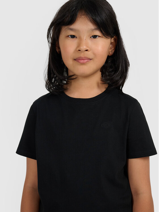 4F 4F T-Shirt BASIC+ Czarny Regular Fit