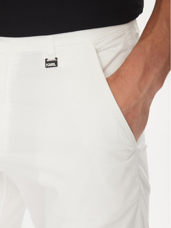 KARL LAGERFELD KARL LAGERFELD Šortky z materiálu 265812 552829 Bílá Regular Fit