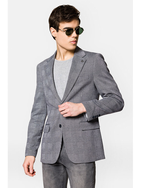 Lancerto Lancerto Marynarka Vicenza MA131123000002 Szary Slim Fit