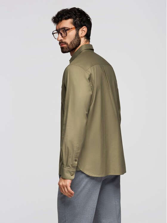 Ombre Ombre Koszula K695 Zielony Regular Fit