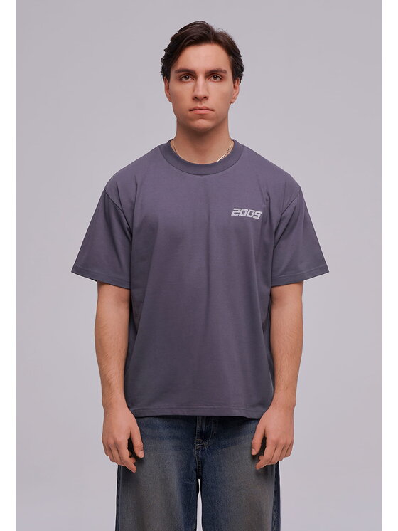 2005 2005 Tričko basic Sivá Oversize