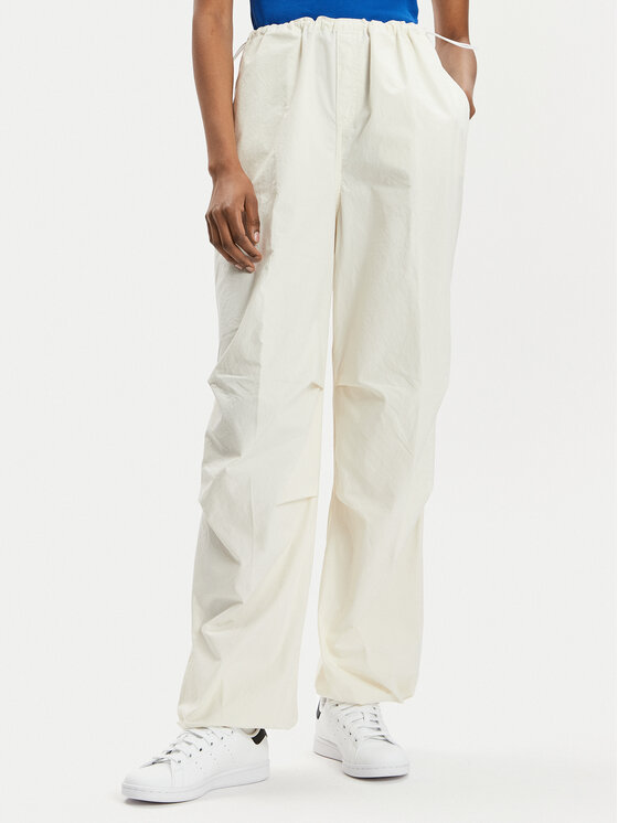 Hugo Bavlnené nohavice Hafisa 50511331 Écru Baggy Fit