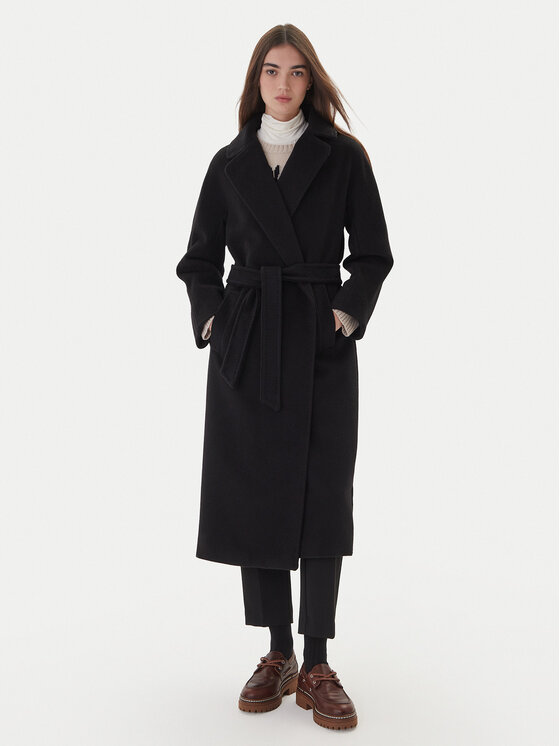 Weekend Max Mara Weekend Max Mara Palton de lână Tempera 2525016082 Negru Regular Fit