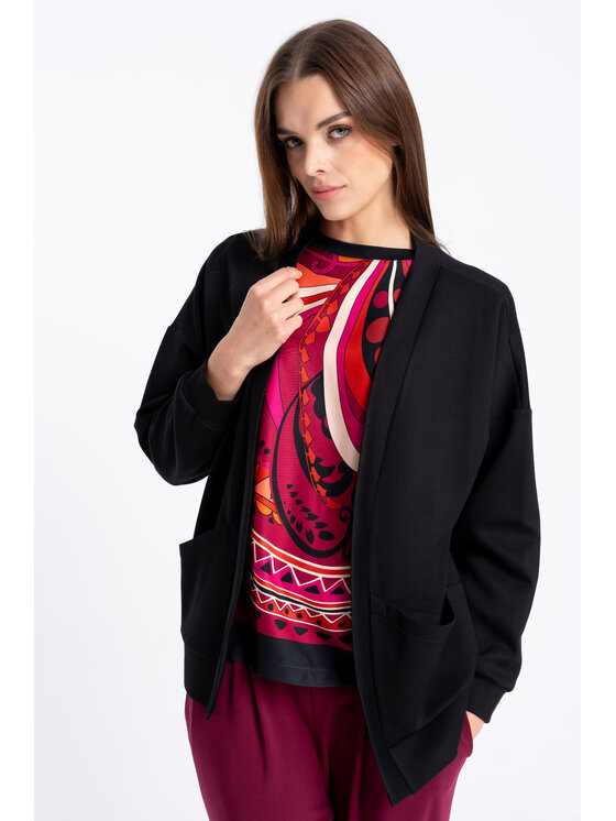CLICK CLICK Kardigán 71-0045 Čierna Regular Fit