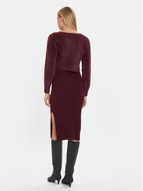 Morgan Morgan Плетена рокля 242-RMONA Бордо Slim Fit