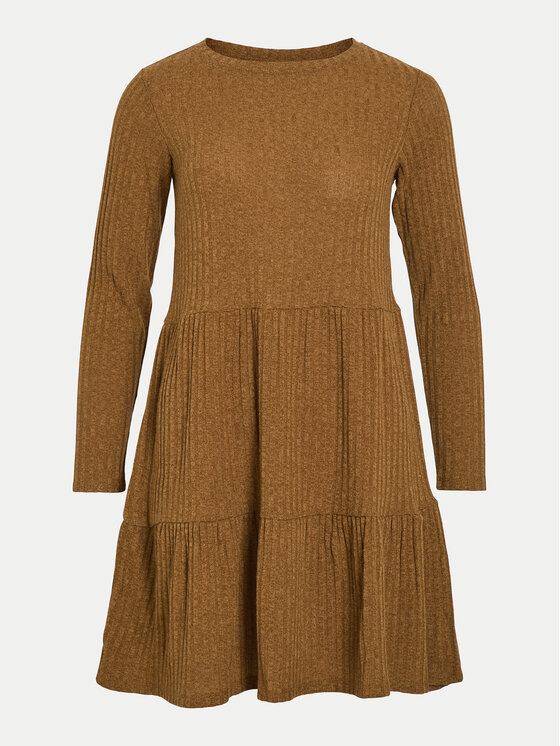 Vila Vila Трикотажна сукня Elita 14103271 Коричневий Regular Fit