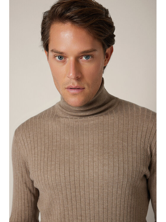 Lancerto Lancerto Sweter Vorn SW073225000087 Beżowy Regular Fit