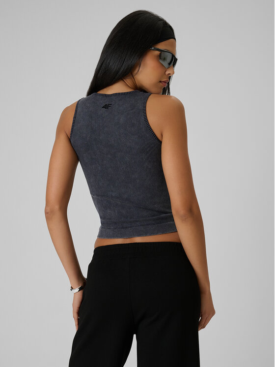 4F 4F Tank top AFTERLIGHT Czarny Slim Fit