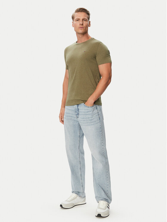 Tommy Jeans Tommy Jeans Marškinėliai Jasper DM0DM20363 Žalia Slim Fit