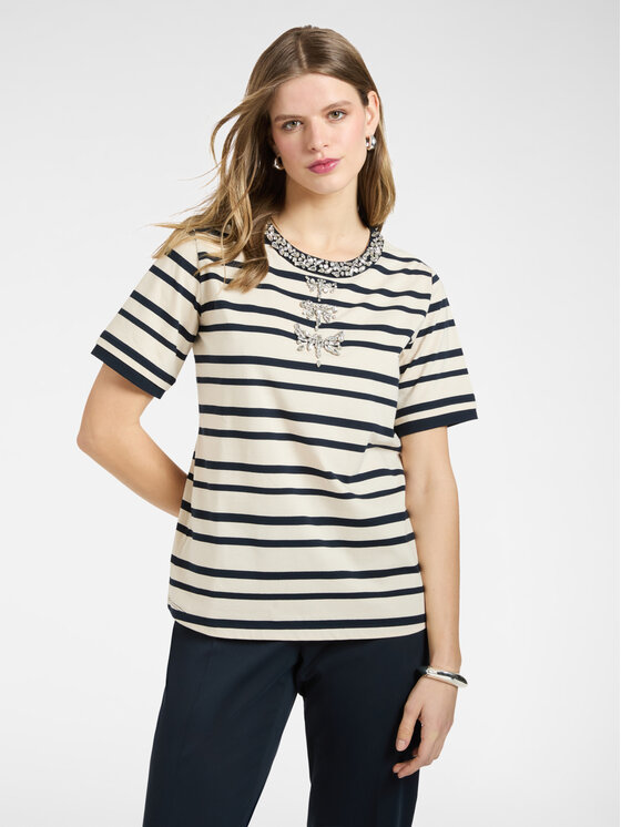Elena Mirò Elena Mirò T-Shirt G349Z100637N001 Niebieski Regular Fit
