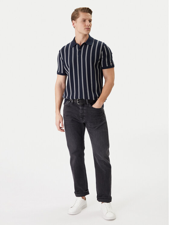Tommy Hilfiger Tommy Hilfiger Polo Vertical MW0MW41949 Granatowy Regular Fit