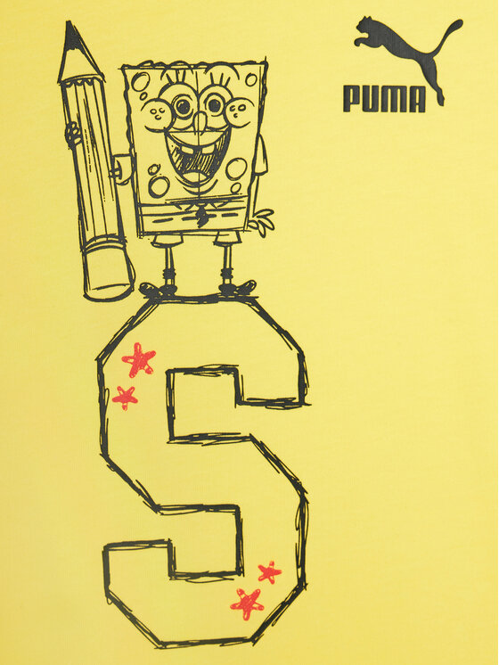 Puma Puma Tričko Puma X Spongebob 622217 Žltá Regular Fit
