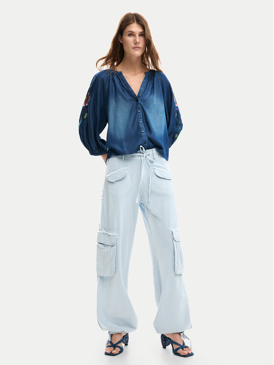 Desigual Desigual Pantaloni di tessuto 26SWPW25 Blu Regular Fit