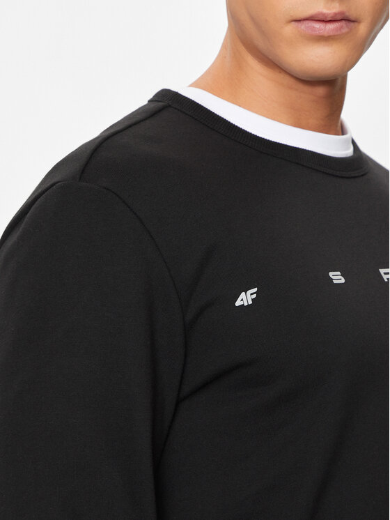 4F 4F Μπλούζα 4FWSS24TSWSM1009 Μαύρο Regular Fit