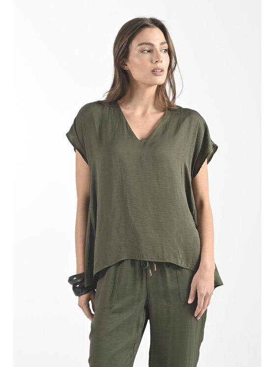 Femestage Blúzka Femestage NATURE SHADES BLU2300-007 Biela Regular Fit