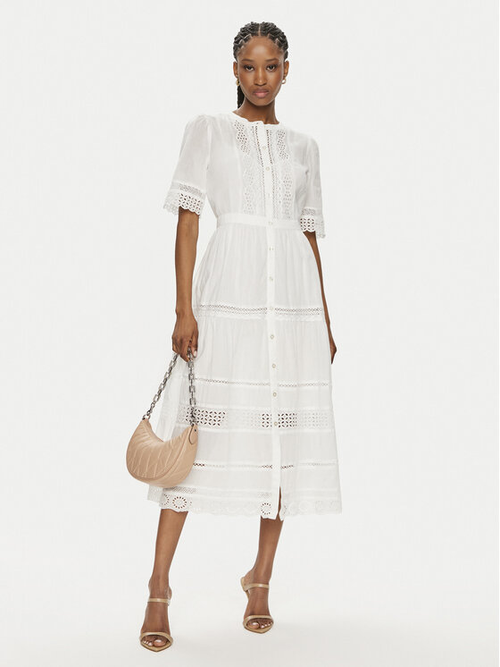 Gap Gap Sukienka letnia 880287-02 Biały Regular Fit
