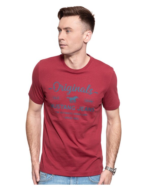 Mustang Mustang T-shirt ALEX C PRINT Rosso Regular Fit