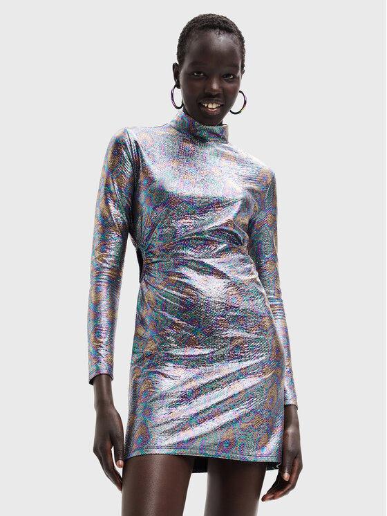 Desigual Desigual Cocktail obleka Luna 22WWVK62 Pisana Slim Fit