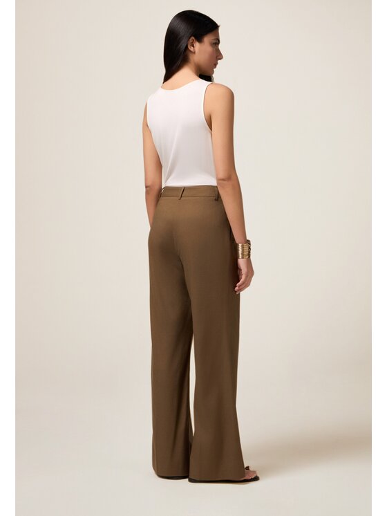 Oltre Oltre Pantaloni di tessuto P078R208668N022 Verde Baggy Fit