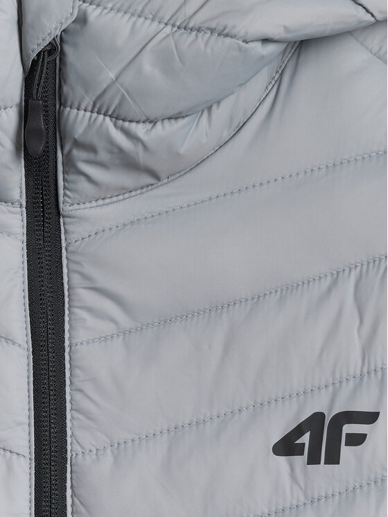 4F 4F Kurtka puchowa BASIC+ Szary jasny Regular Fit