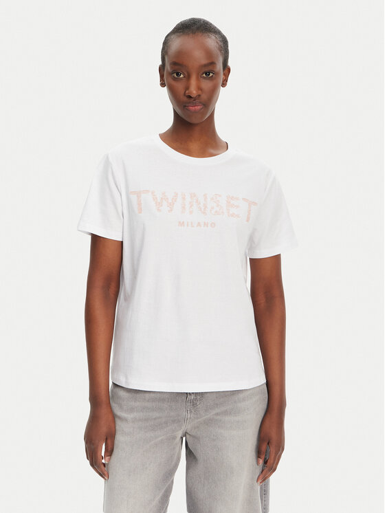 TWINSET TWINSET Tricou 251TT2042 Alb Regular Fit