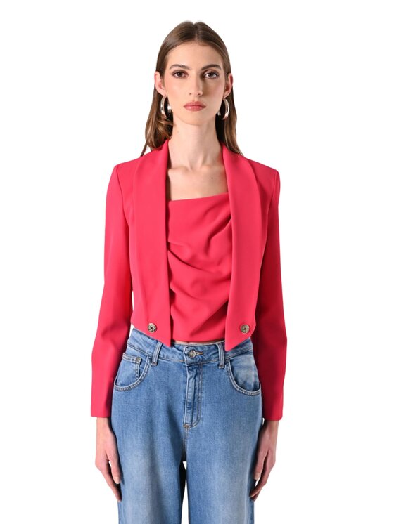 Rinascimento Rinascimento Μπουφάν γυναικείο Giacca cropped Ροζ Regular Fit