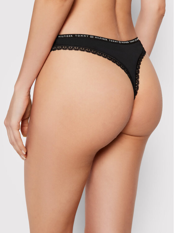 Tommy Hilfiger Tommy Hilfiger Komplet 3 par stringów 3p UW0UW02824 Czarny