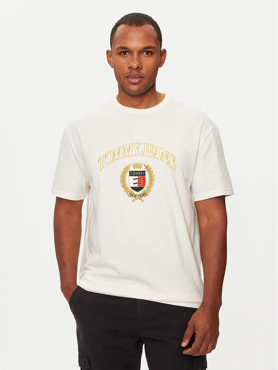Tommy Jeans Tommy Jeans T-Shirt DM0DM19690 Bílá Regular Fit