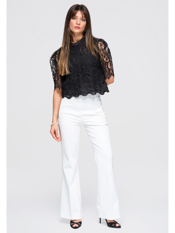 Ombre Ombre Bluzka OW-TS-E0044 Czarny Loose Fit