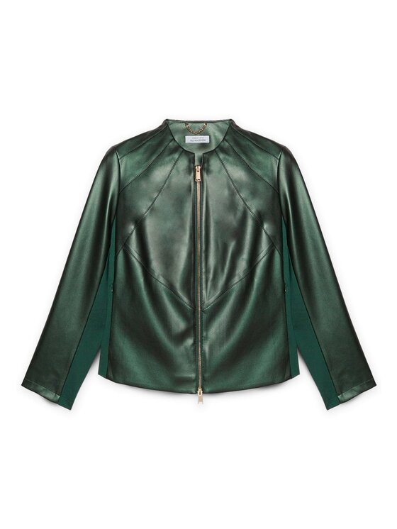 Fiorella Rubino Fiorella Rubino Giacca in similpelle R341T001190N015 Verde Slim Fit